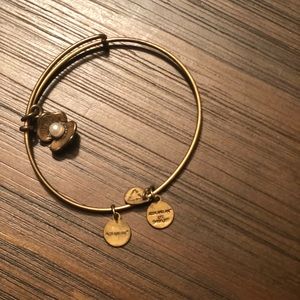 Oyster and pearl gold Alex and ani bangle